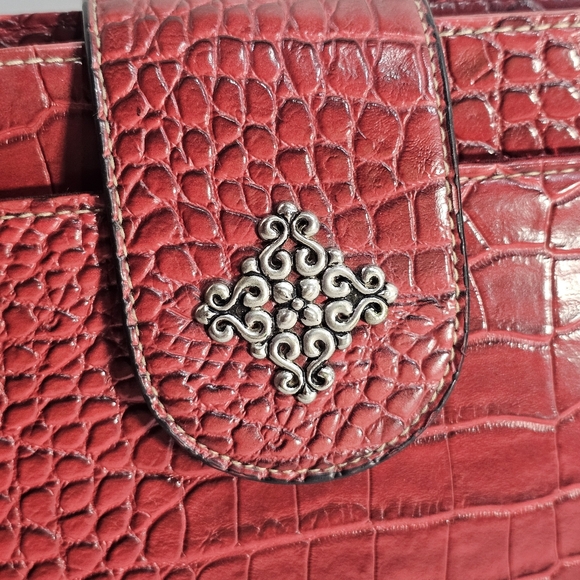 Western Accent Shoulder Bag Purse Red Faux Leather Alligator/Crocodile GUC - Picture 4 of 13